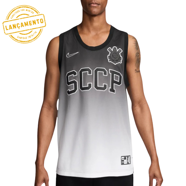 Regata Timão Masculina 25/26 - Preto+Branco