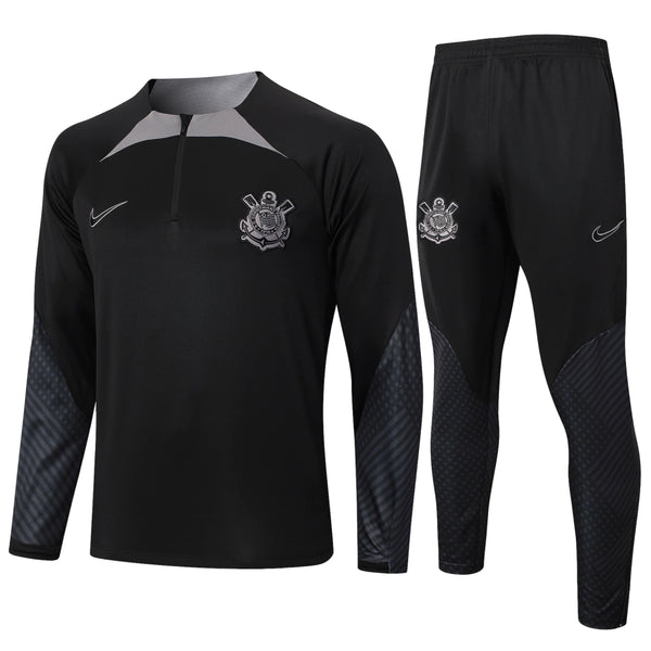 Conjunto Timão Ziper Curto Treino All Black